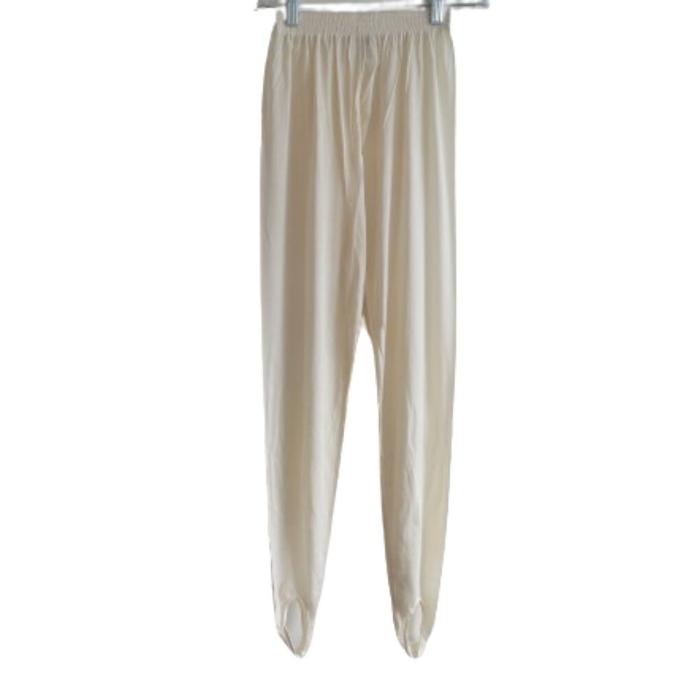L.L. BEAN 100% Silk Cream Pointelle Base Layer Jodhpur Pants - Women's Size S